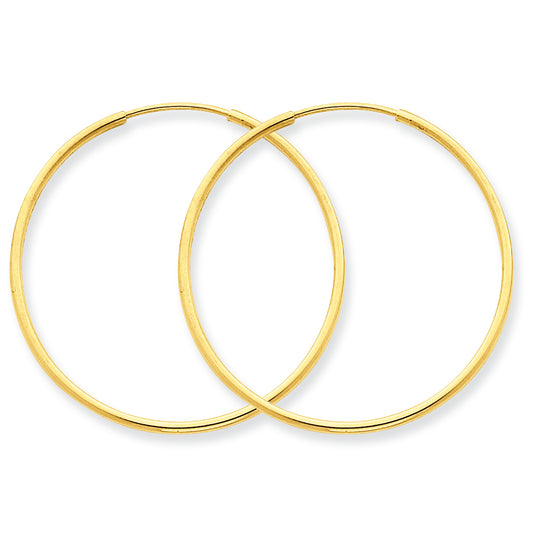 14K Gold 1.25mm Endless Hoop Earring