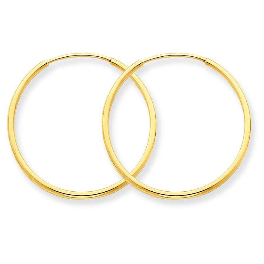 14K Gold 1.25mm Endless Hoop Earring