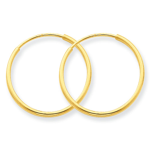 14K Gold 1.25mm Endless Hoop Earring