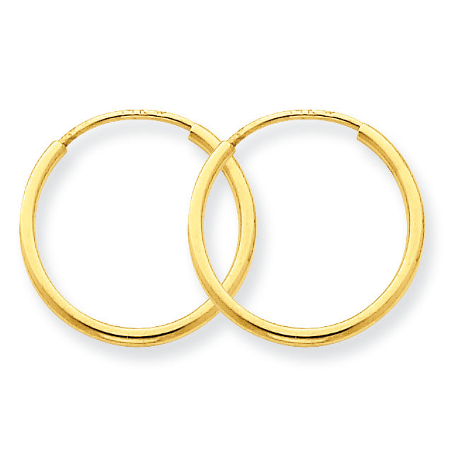 14K Gold 1.25mm Endless Hoop Earring