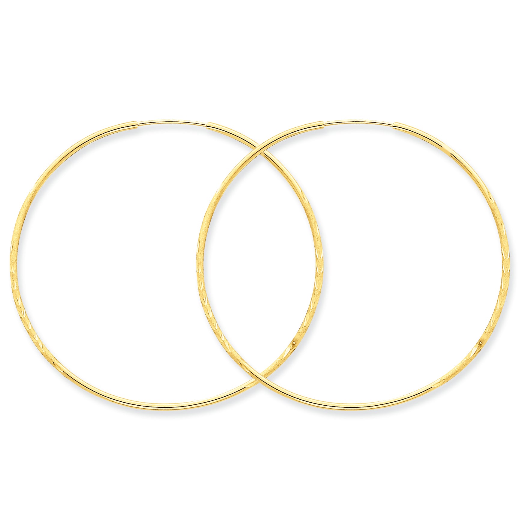14K Gold 1.25mm D/C Endless Hoop Earring