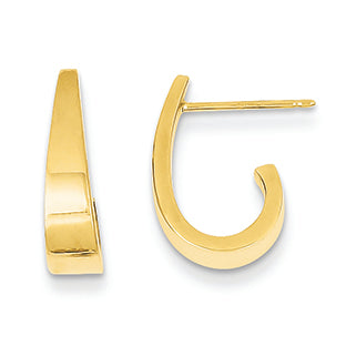 14K Gold Sm. Polished J Hoop Earrings