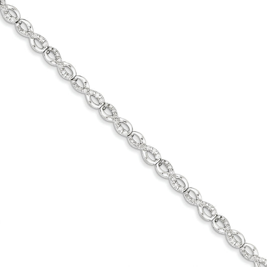 1.1 Carat 14K White Gold Diamond Figure 8 Bracelet