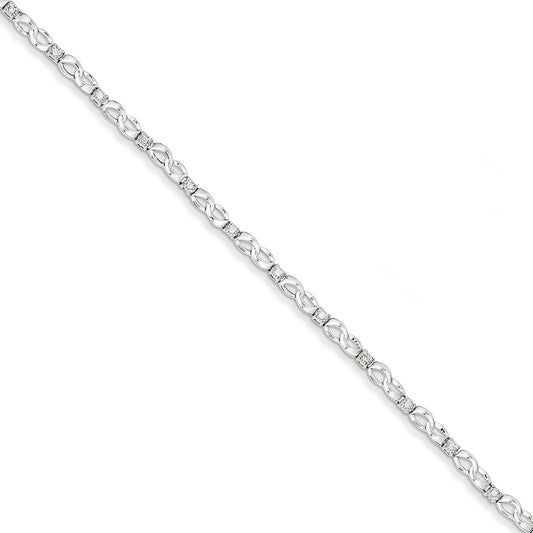 0.2 Carat 14K White Gold Diamond Figure 8 Bracelet