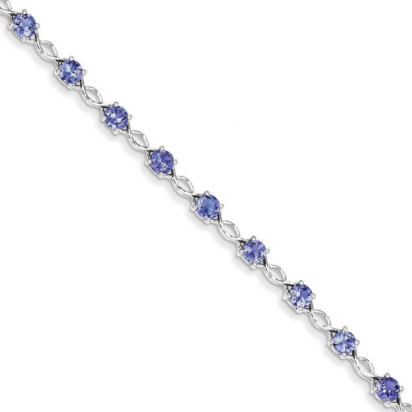 4.5 Carat 14K White Gold Tanzanite Bracelet