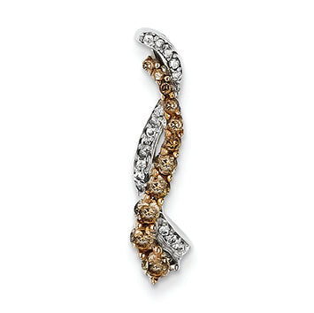 0.5 Carat 14K Gold & Rhodium Champagne & White Diamond Pendant