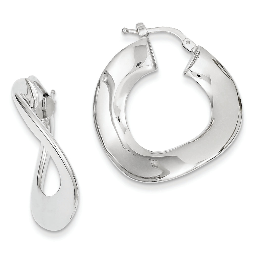 14K White Gold Hoop Earrings