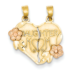 14K Gold Two-tone Break-apart Mother & Daughter Pendant