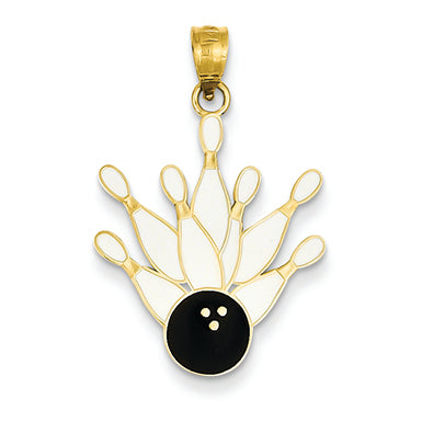 14K Goldy & Enamel 7 Pin & Bowling Ball