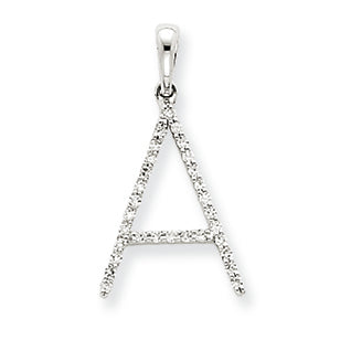 0.1 Carat 14K White Gold Diamond Initial Pendant