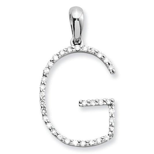 0.1 Carat 14K White Gold Diamond Initial G Pendant