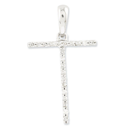 0.1 Carat 14K White Gold Diamond Initial T Pendant
