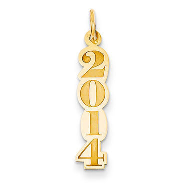 14K Gold Vertical 2014 Charm