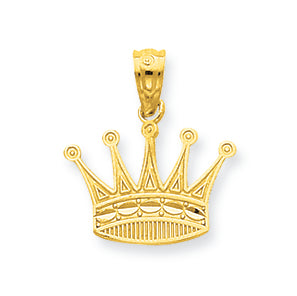 14K Gold Crown Pendant