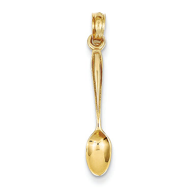 14K Gold 3-D Table Spoon Pendant