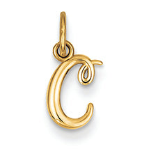 14K Gold Yellow Gold Initial Charm