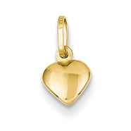14K Gold Small Hollow Heart Charm