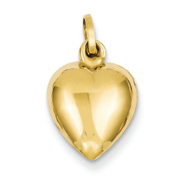 14K Gold Hollow Heart Charm