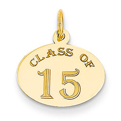 14K Gold Oval 15 Charm