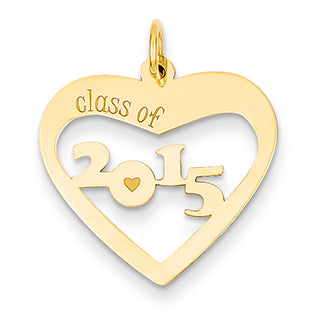 14K Gold Class of 2015 Heart Cut Out