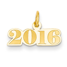 14K Gold Horizontal 2016 Charm