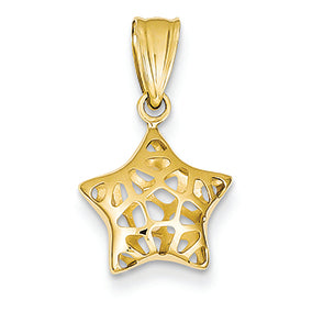 14K Gold Polished Star Pendant