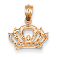 14K Gold Rose Gold Crown Pendant