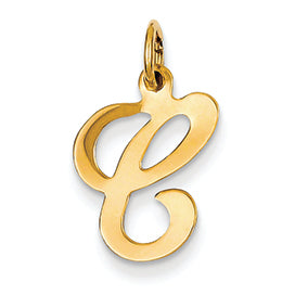 14K Goldy Die Struck Initial C Charm