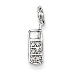 14K White Gold Diamond Cell Phone Charm