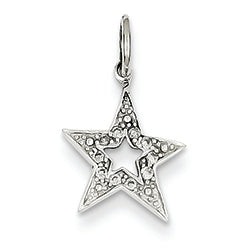 0.1 Carat 14K White Gold Diamond Star Charm