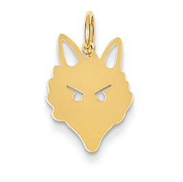 14K Gold Fox Head Charm