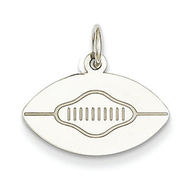 14K White Gold Polished Football Charm