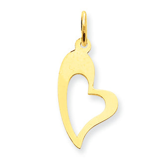 14K Gold Open Heart Charm