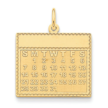 14K Gold Monday the First Day Calendar Pendant