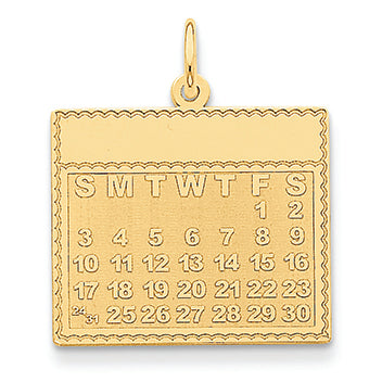 14K Gold Friday the First Day Calendar Pendant