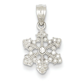 14K White Gold Snowflake Pendant