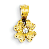 14K Gold & Rhodium Small Flower Charm