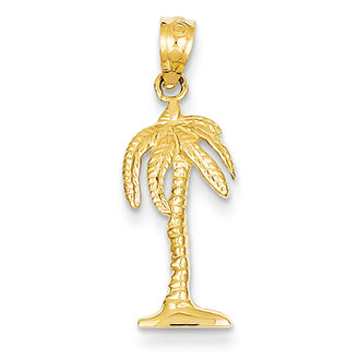 14K Gold Palm Tree Pendant