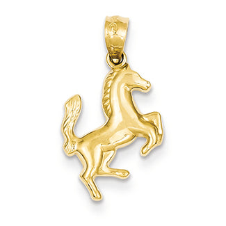14K Gold Trotting Horse Pendant