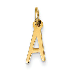 14K Gold Small Slanted Block Initial Charm