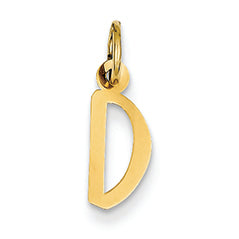 14K Gold Small Slanted Block Initial D Charm