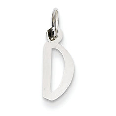 14K White Gold Small Slanted Block Initial D Char