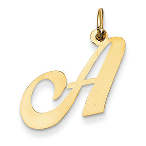 14K Gold Medium Fancy Script Initial Charm