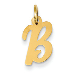 14K Gold Small Script Initial B Charm