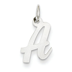 14K White Gold Small Script Initial Charm