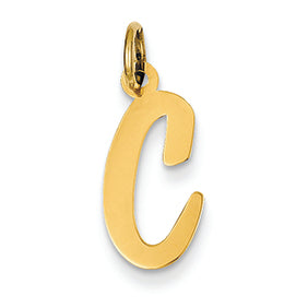 14K Gold Medium Script Initial C Charm