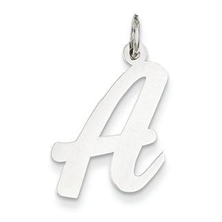 14K White Gold Large Script Initial Charm