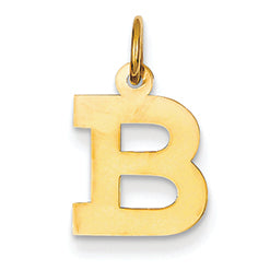 14K Gold Small Block Intial B Charm