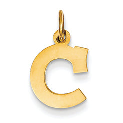 14K Gold Small Block Intial C Charm