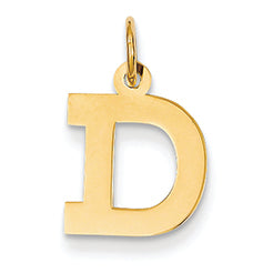 14K Gold Small Block Intial D Charm